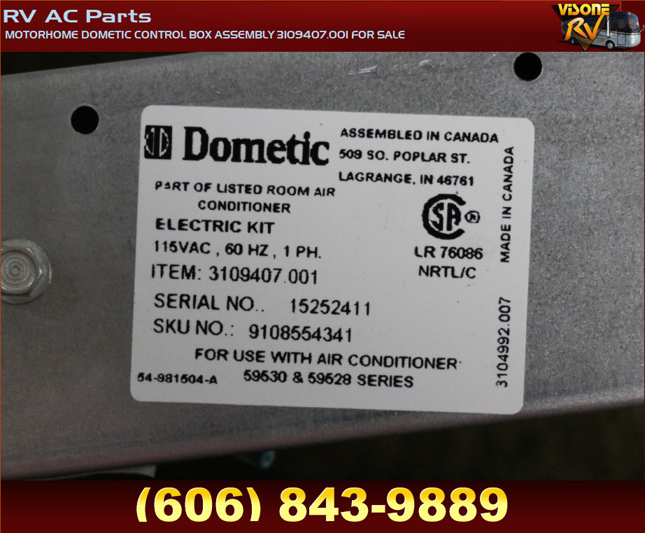 RV Appliances MOTORHOME DOMETIC CONTROL BOX ASSEMBLY 3109407.001 FOR