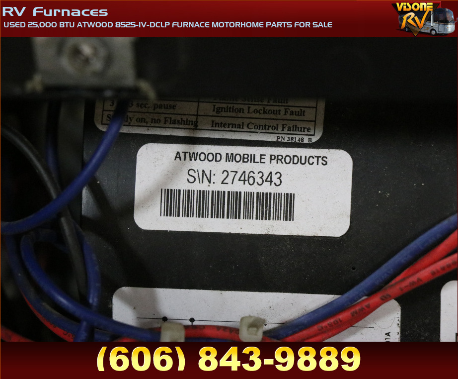 RV Appliances USED 25,000 BTU ATWOOD 8525IVDCLP FURNACE MOTORHOME
