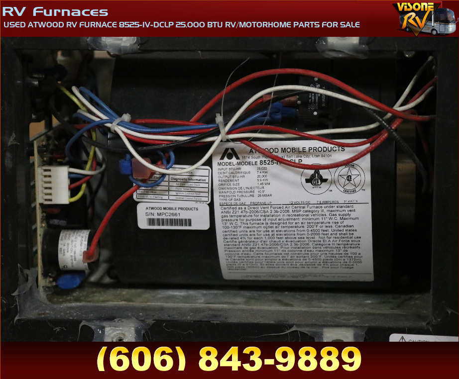 RV Appliances USED ATWOOD RV FURNACE 8525IVDCLP 25,000 BTU RV