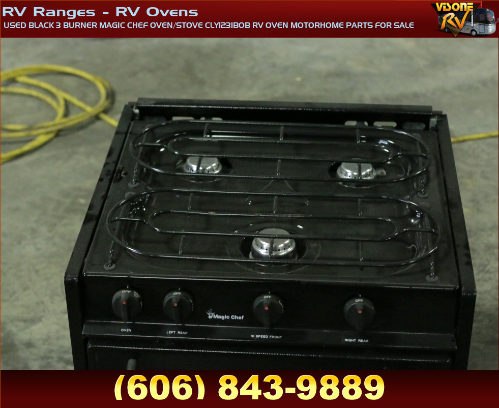 RV Appliances USED BLACK 4 BURNER MAGIC CHEF OVEN/STOVE CLY1231BOB RV Used Rv Stove And Oven For Sale