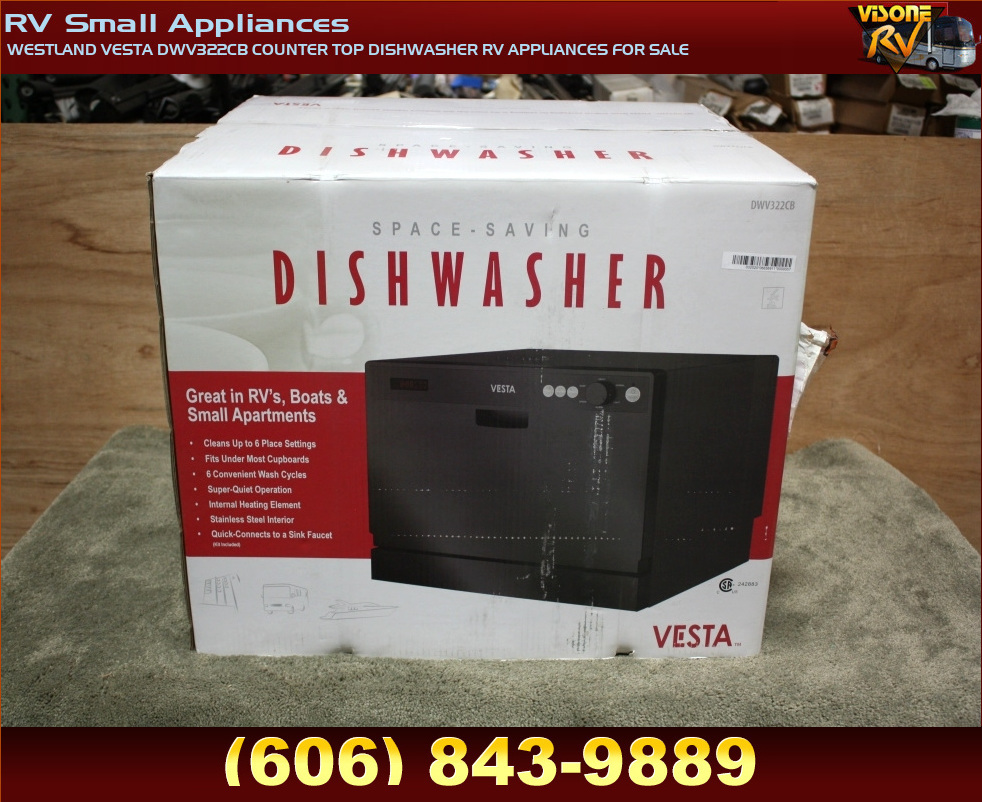 RV Appliances WESTLAND VESTA DWV322CB COUNTER TOP DISHWASHER RV