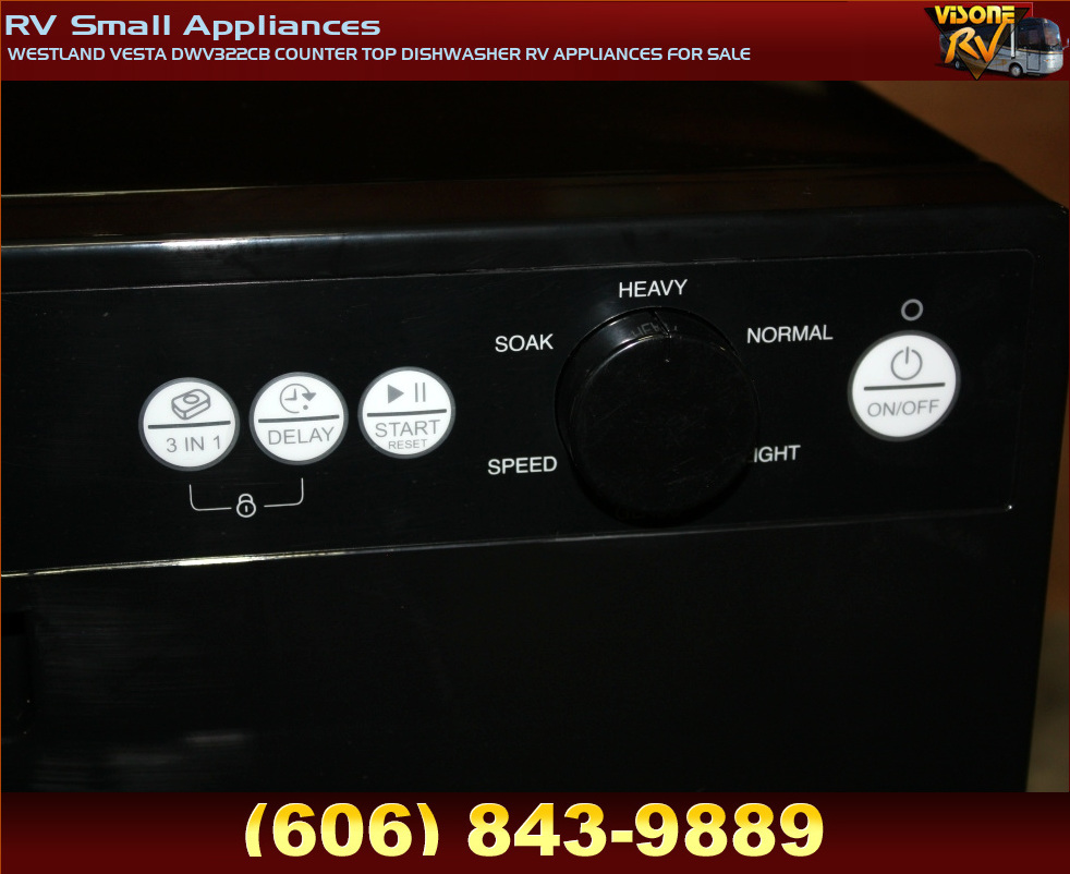 RV Appliances WESTLAND VESTA DWV322CB COUNTER TOP DISHWASHER RV
