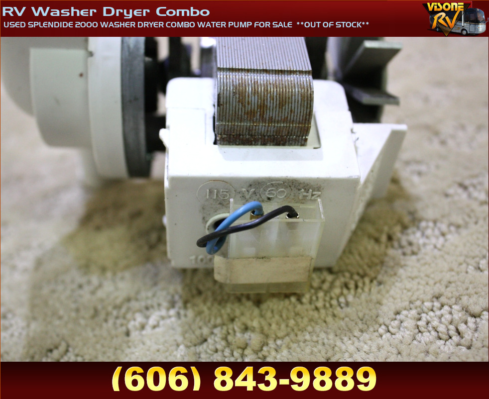 RV Appliances USED SPLENDIDE 2000 WASHER DRYER COMBO WATER PUMP FOR