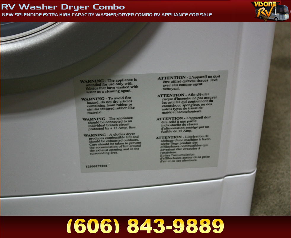 RV Appliances NEW SPLENDIDE EXTRA HIGH CAPACITY WASHER/DRYER COMBO RV