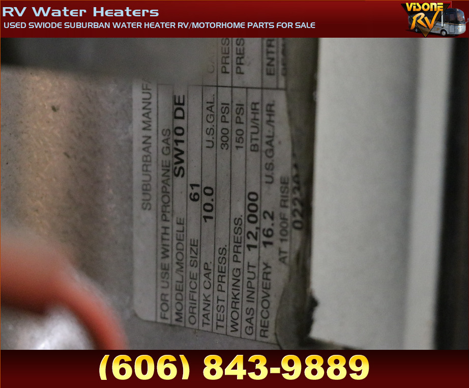 RV Appliances USED SW10DE SUBURBAN WATER HEATER RV/MOTORHOME PARTS FOR