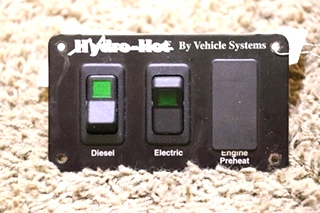 USED RV HYDRO-HOT BY VEHICLE SYSTEMS SWITCH PANEL MOTORHOME PARTS FOR SALE