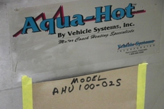 USED AHU-100-02S AQUA-HOT MOTOR COACH & MARINE HEATING SYSTEM FOR SALE