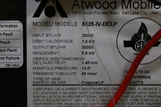 USED ATWOOD 25,000 BTU FURNACE 8525-IV-DCLP RV PARTS FOR SALE