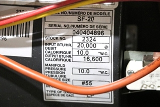 USED SUBURBAN SF-20 MOTORHOME FURNACE