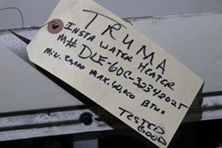 USED RV DLE60C TRUMA INSTA WATER HEATER