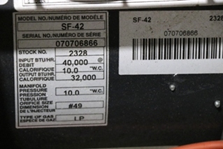 USED MOTORHOME SUBURBAN FURNACE SF-42