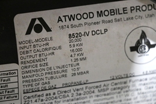USED 8520-IV-DCLP RV ATWOOD FURNACE