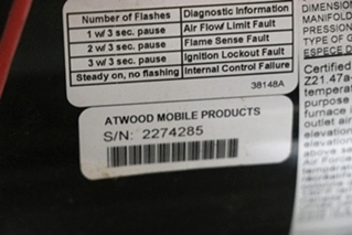 USED 8520-IV-DCLP RV ATWOOD FURNACE