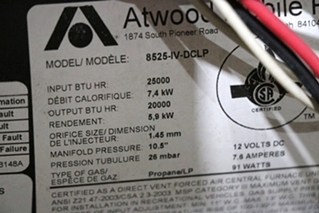 USED ATWOOD RV 8525-IV-DCLP FURNACE