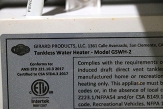 GIRARD TANKLESS WATER HEATER GSWH-2